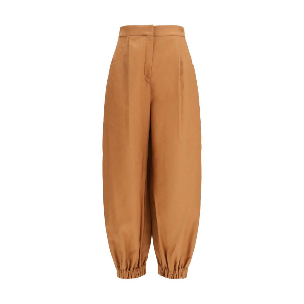 Fendi Linen Cotton Balloon Pants — Brown - IT40 | M | Italist Inc.