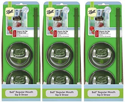 Ball Sip & Straw Lids, Fits Regular Mouth Mason Jars (3) | Amazon (US)