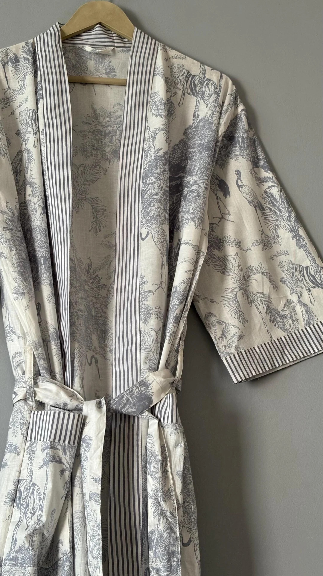 Cotton Kimono Robe Dressing Gown, Block Print Bridesmaid Robe, Summer Nightwear,trending Kimono, ... | Etsy (US)
