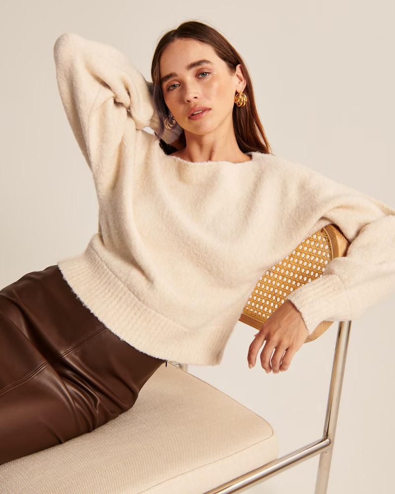 Women's Boucle Dolman Sweater | Women's Tops | Abercrombie.com | Abercrombie & Fitch (US)