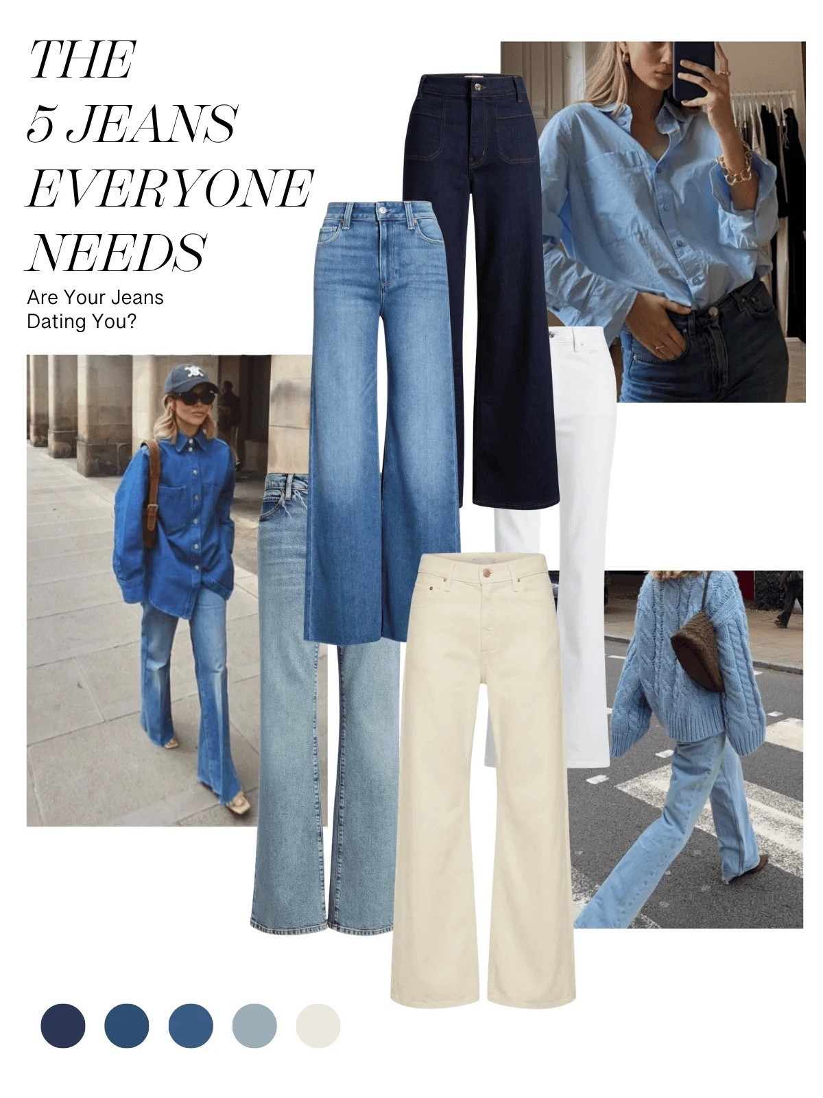 One of the best things that you can do to feel young, modern and cool is making sure that your jeans are not outdated. Having the right denim will make all of your outfits that much better.  These are the the five updated denim styles you should add to your closet this season:

✨Mother Lemon Twist
✨Paige Anessa (if between sizes, size down)
✨White Frame Reboot
✨Frame Rodeo mid-rise
✨Frame Le Palazzo Slim dark wash wideleg

#LTKSeasonal #LTKOver40 #LTKselfcare