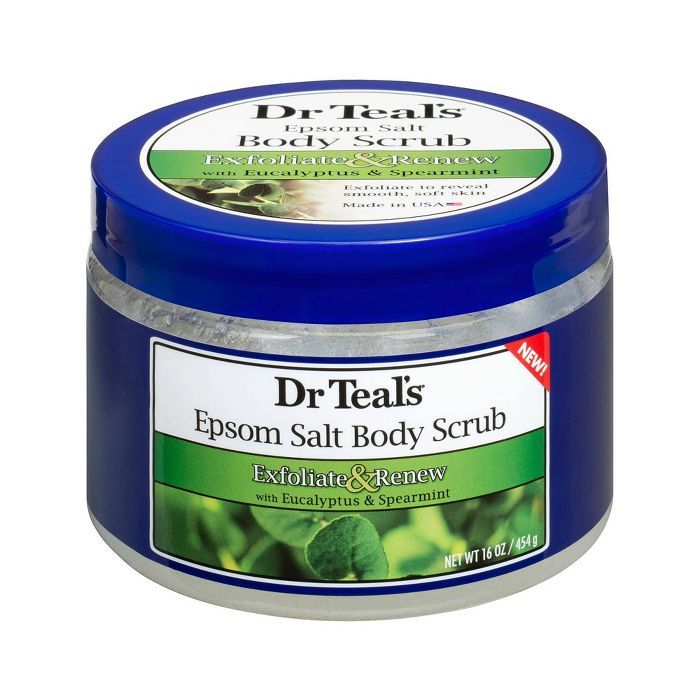 Dr Teal's Exfoliate & Renew Epsom Salt Body Scrub - Eucalyptus and Spearmint - 16oz | Target