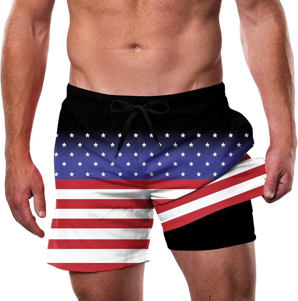 Cozople Mens Swim Trunks with Compression Liner 5.5" Inseam Quick Dry Bathing Suit Lightweight Sw... | Amazon (US)