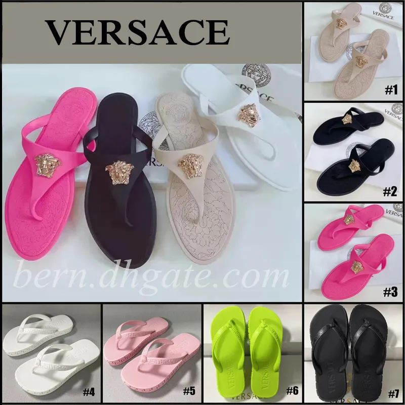 Ver-sace DUPE Fashion Women's Flip-flops Slippers for Summer Beach Sandals Slides | DHGate