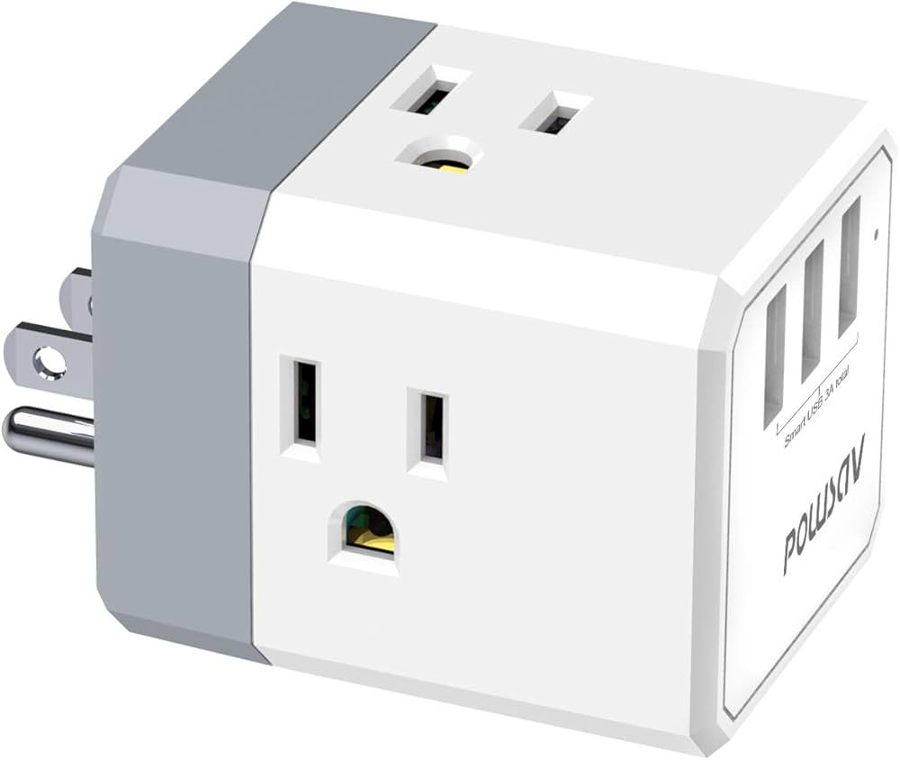 Cruise Essentials Multi Plug Outlet - USB Wall Charger with 3-Outlet Extender and 3 USB Ports(3.0... | Amazon (US)