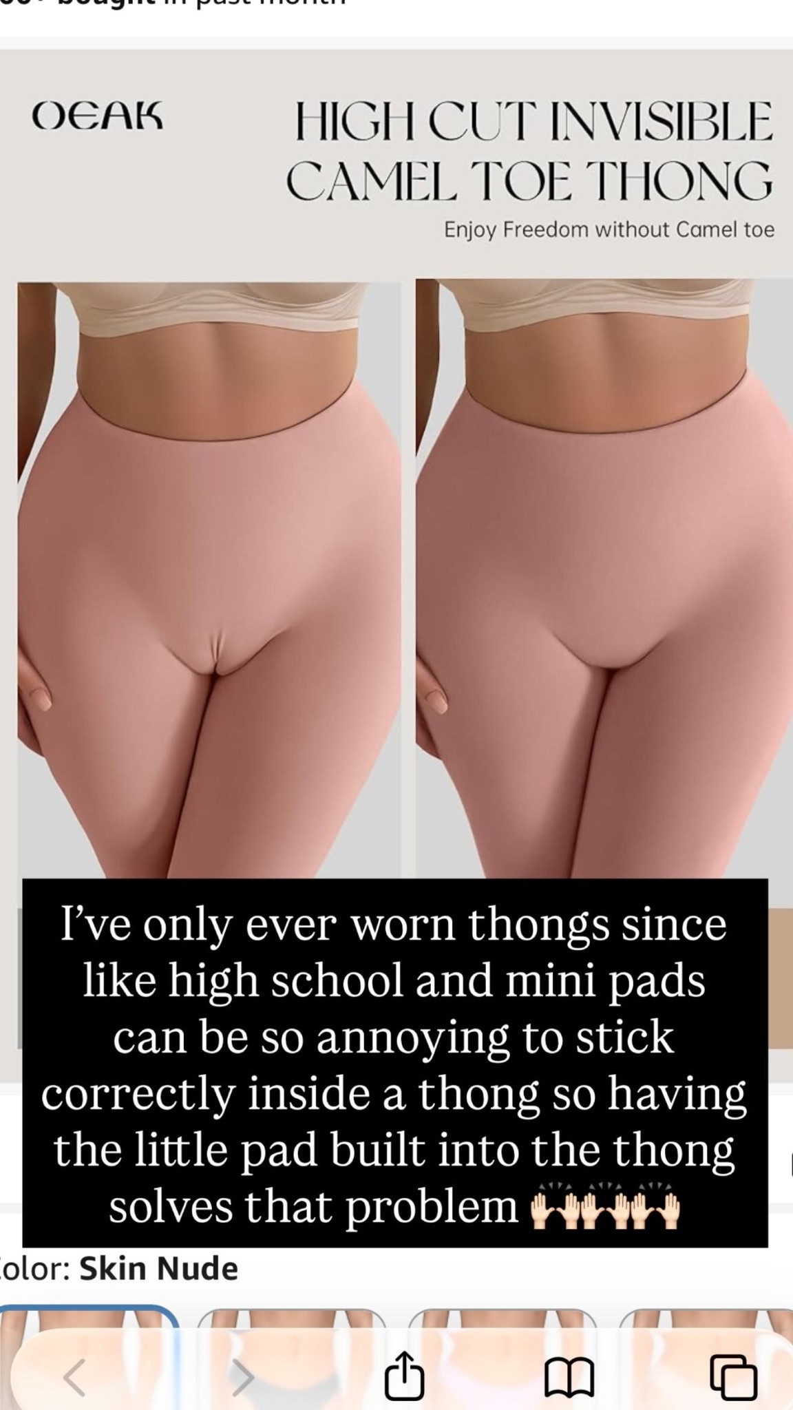 I’ve only ever worn thongs since like high school and mini pads can be so annoying to stick correctly inside a thong so having the little pad built into the thong solves that problem 🙌🏻🙌🏻🙌🏻