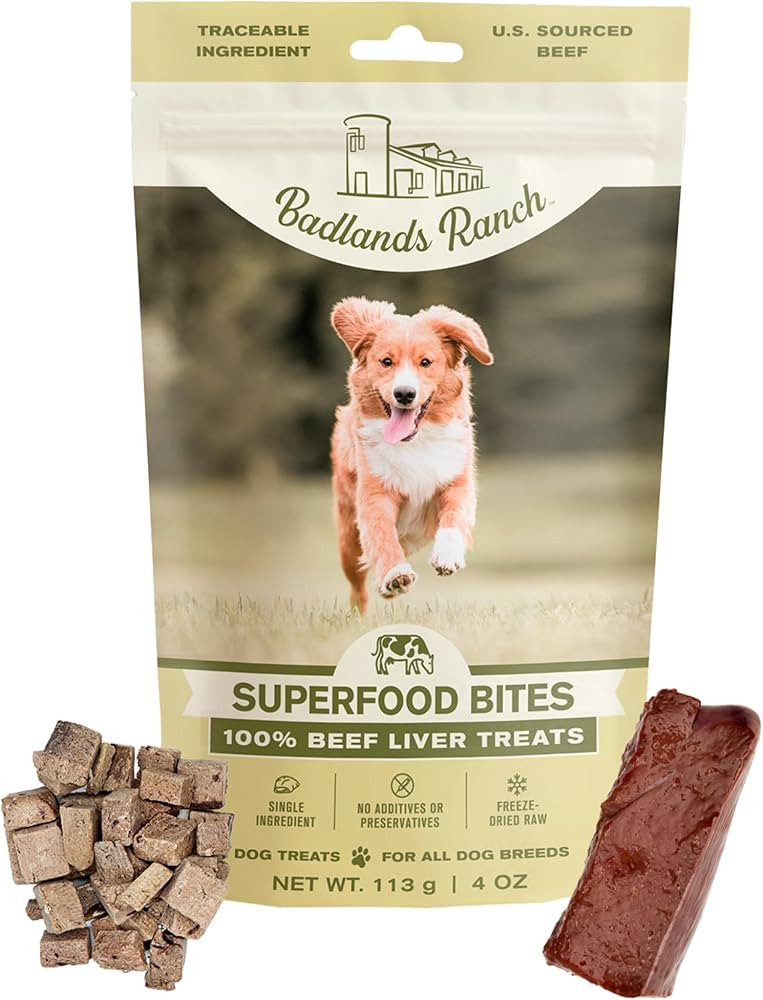 BADLANDS RANCH by Katherine Heigl – Superfood Bite Freeze-Dried Raw Beef Liver Dog Treats – H... | Amazon (US)