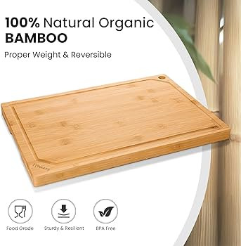 Hiware Extra Large Bamboo Cutting Board for Kitchen, Heavy Duty Wood Cutting Board with Juice Gro... | Amazon (US)