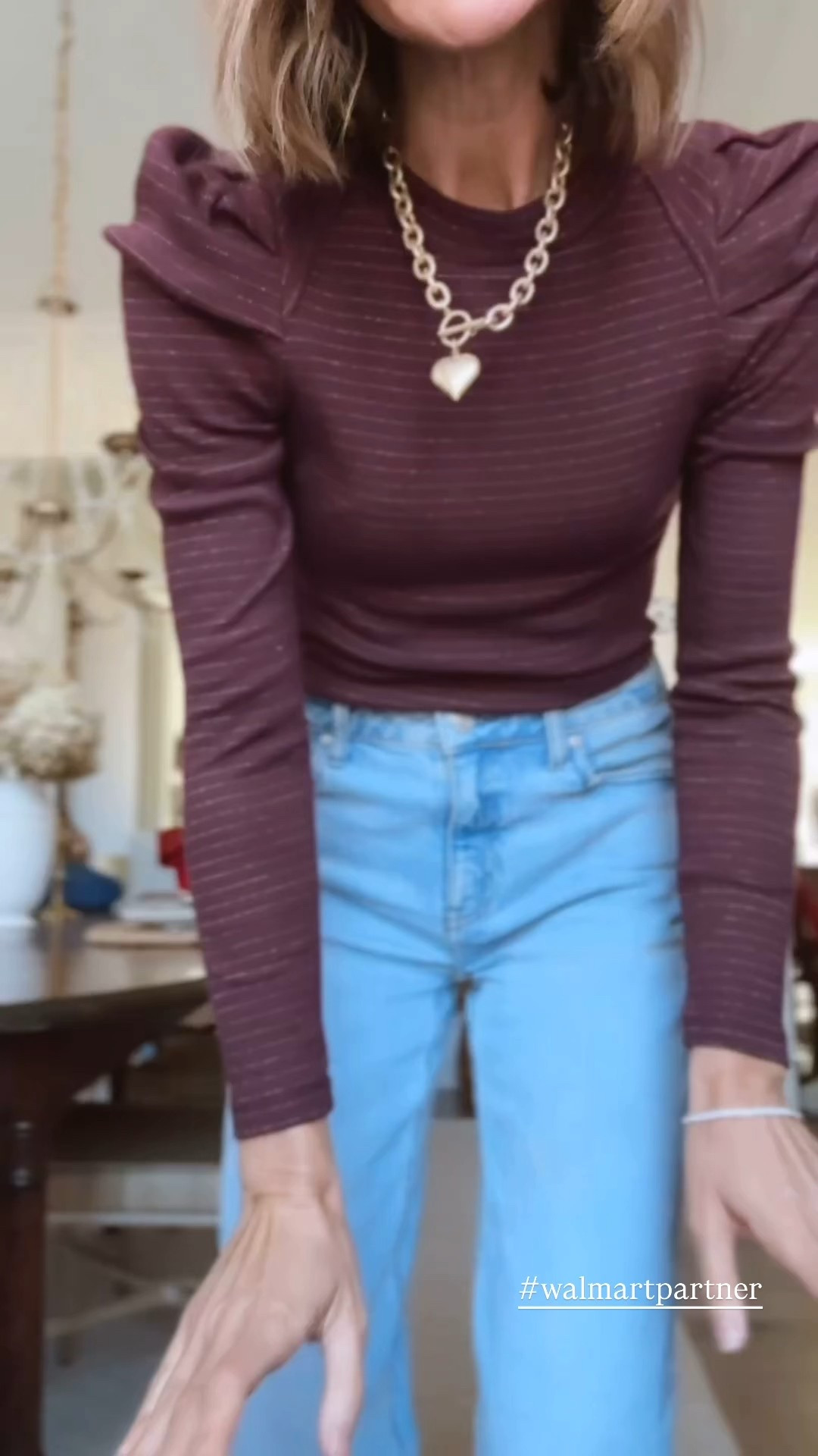$14 burgundy shimmer tee! Size Xs. #walmartpartner #walmart @walmart 