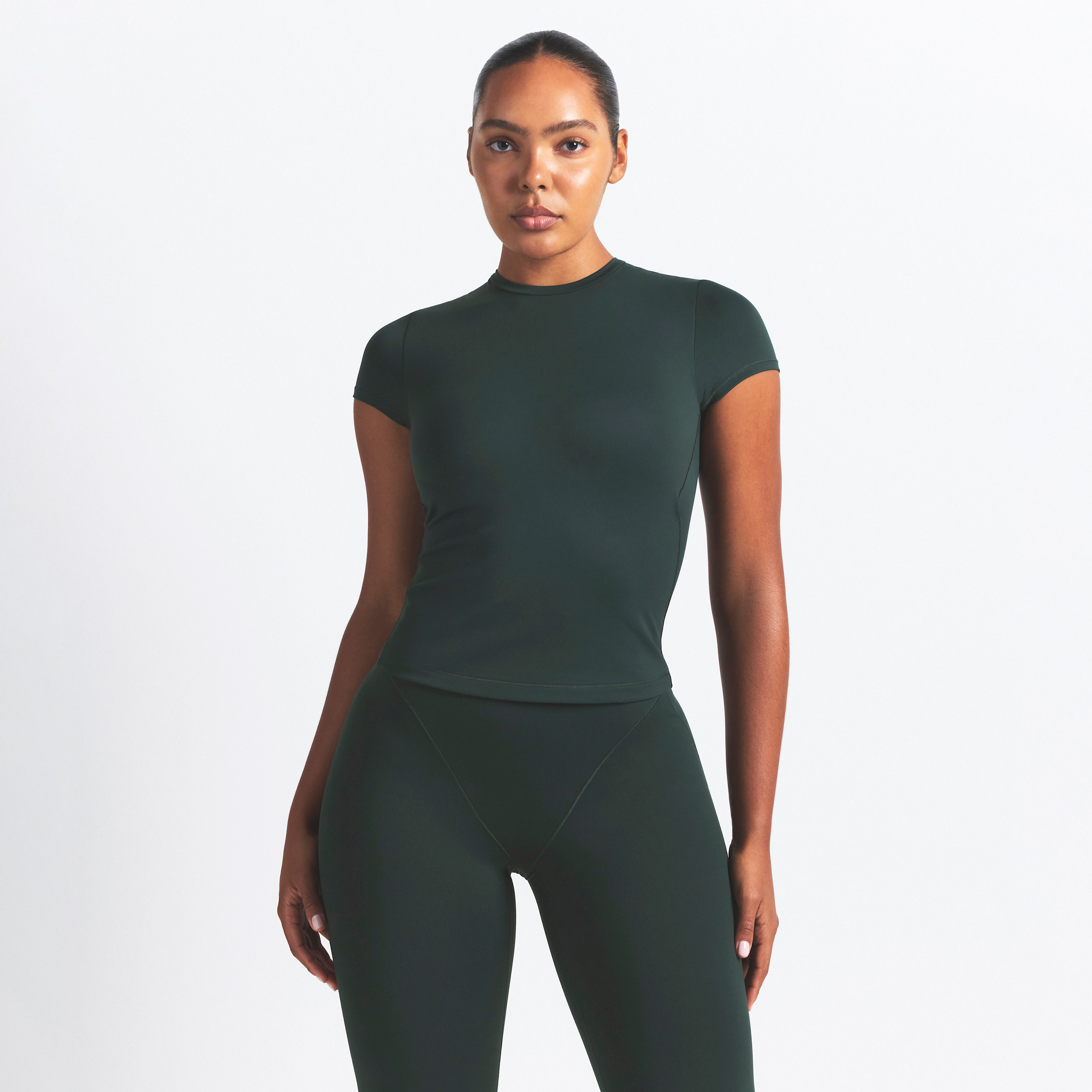 Nike SKIMS Matte Women's Padded Baby T-Shirt in Green | SSSSL9487W-DKT | Nike (US)