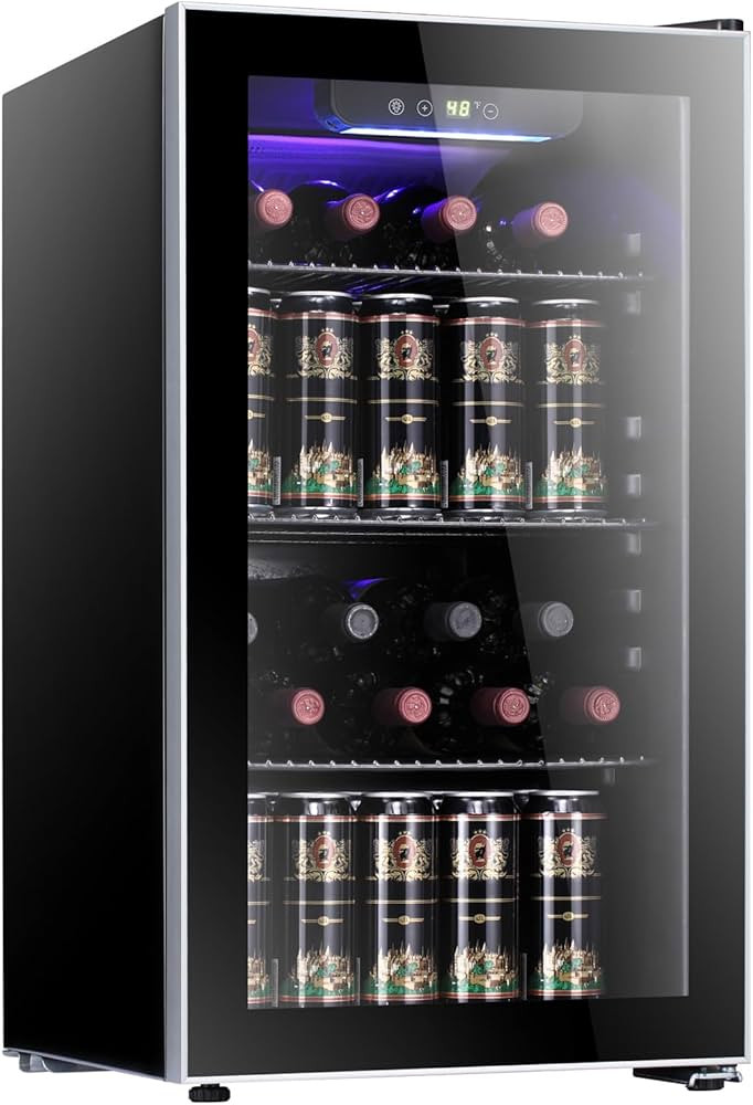 Antarctic Star 26 Bottle 130 Can Wine Cooler/Cabinet Beverage Refrigerator Mini Wine Cellar Beer ... | Amazon (US)