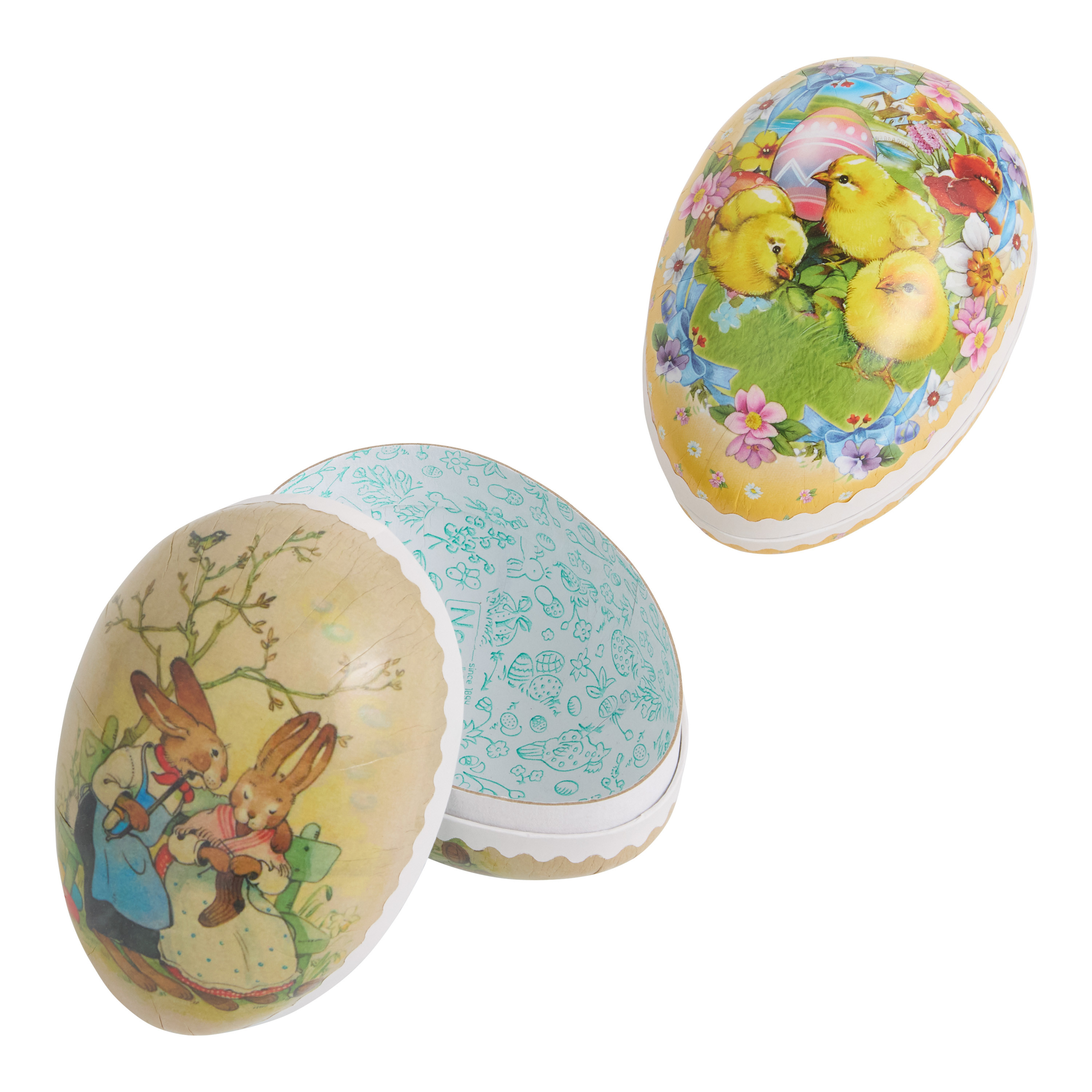 Extra Small Nestler Bunnies and Chicks Paper Mache Egg Set of 2 | World Market