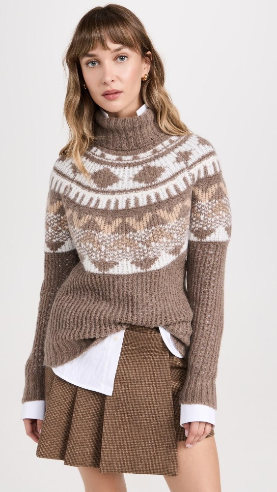 Naadam Luxe Cashmere Blend Fair Isle Turtleneck | Shopbop | Shopbop