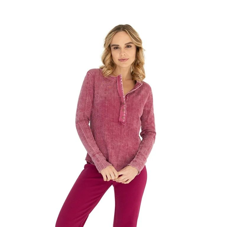 Hard Tail Women's V-Neck Variegated Rib Pullover | Walmart (US)