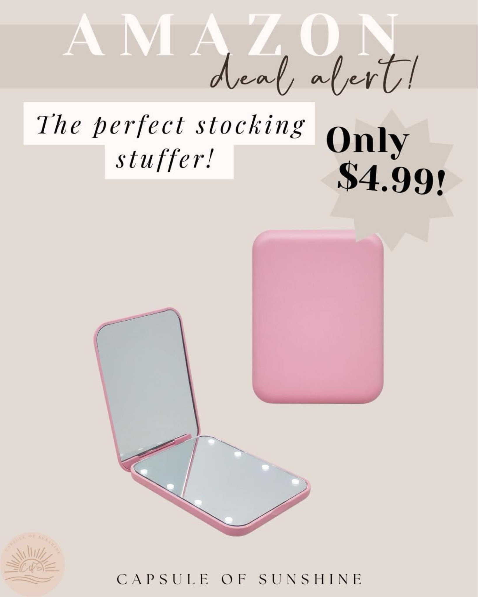 ✨This portable LED compact mirror is the perfect stocking stuffer & I currently have a 50% off c0de for it! Brings it down to just $4.99! 🔗👇🏼

#LTKSaleAlert #LTKGiftGuide #LTKFindsUnder50