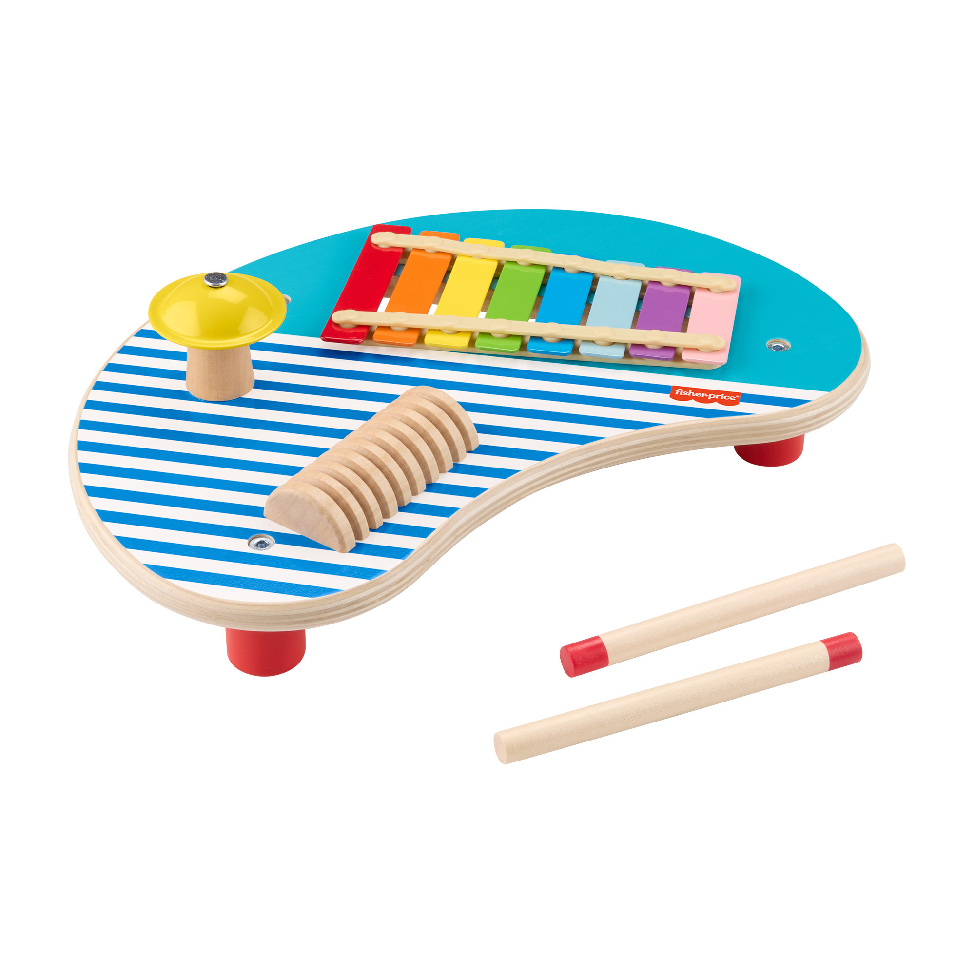 Fisher-Price Wooden Toy Musical Table with Percussion Instruments for Toddler Role Play, 3 Wood P... | Walmart (US)