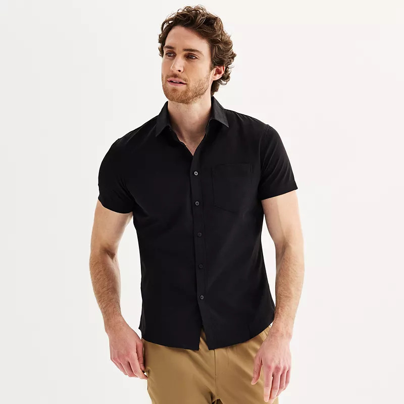 Men's FLX Slim Performance Untucked-Fit Button Down Shirt | Kohl's