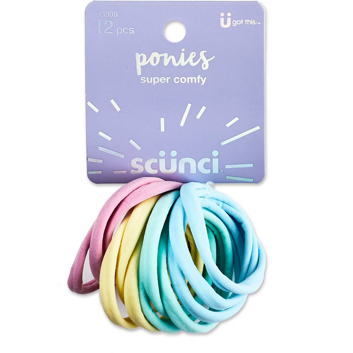 scünci Hosiery Elastic Hair Ties - All Hair - Pastels - 12pcs | Target