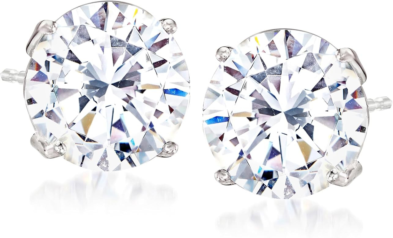Ross-Simons 6.00 ct. t.w. CZ Stud Earrings in Sterling Silver | Amazon (US)