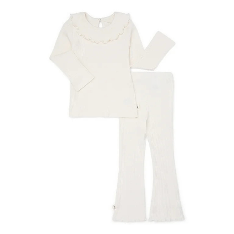 easy-peasy Toddler Girl Long Sleeve Rib Ruffle T-Shirt, Sizes 18M-5T | Walmart (US)