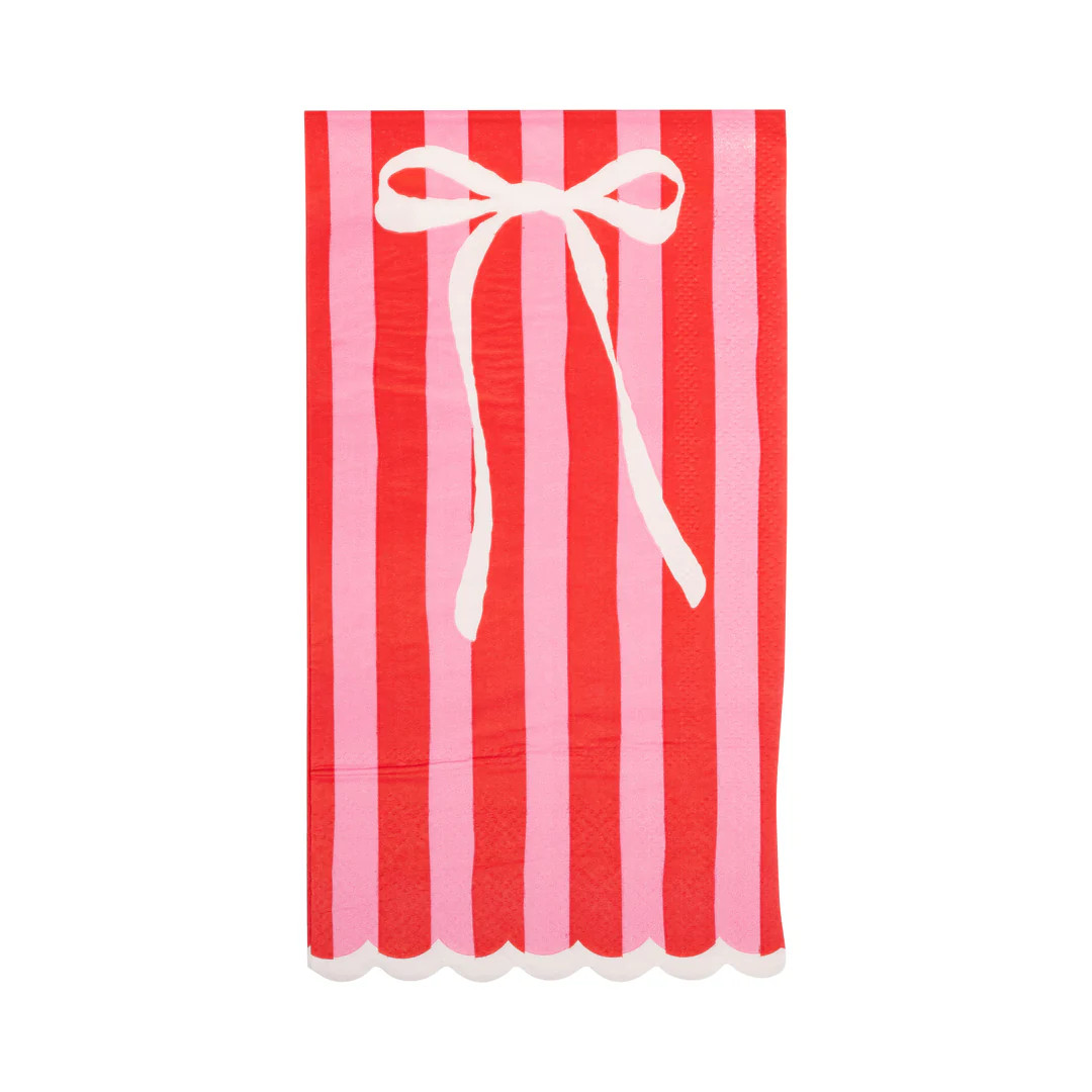 Bow Striped Guest Napkin (24 ct) | My Mind's Eye