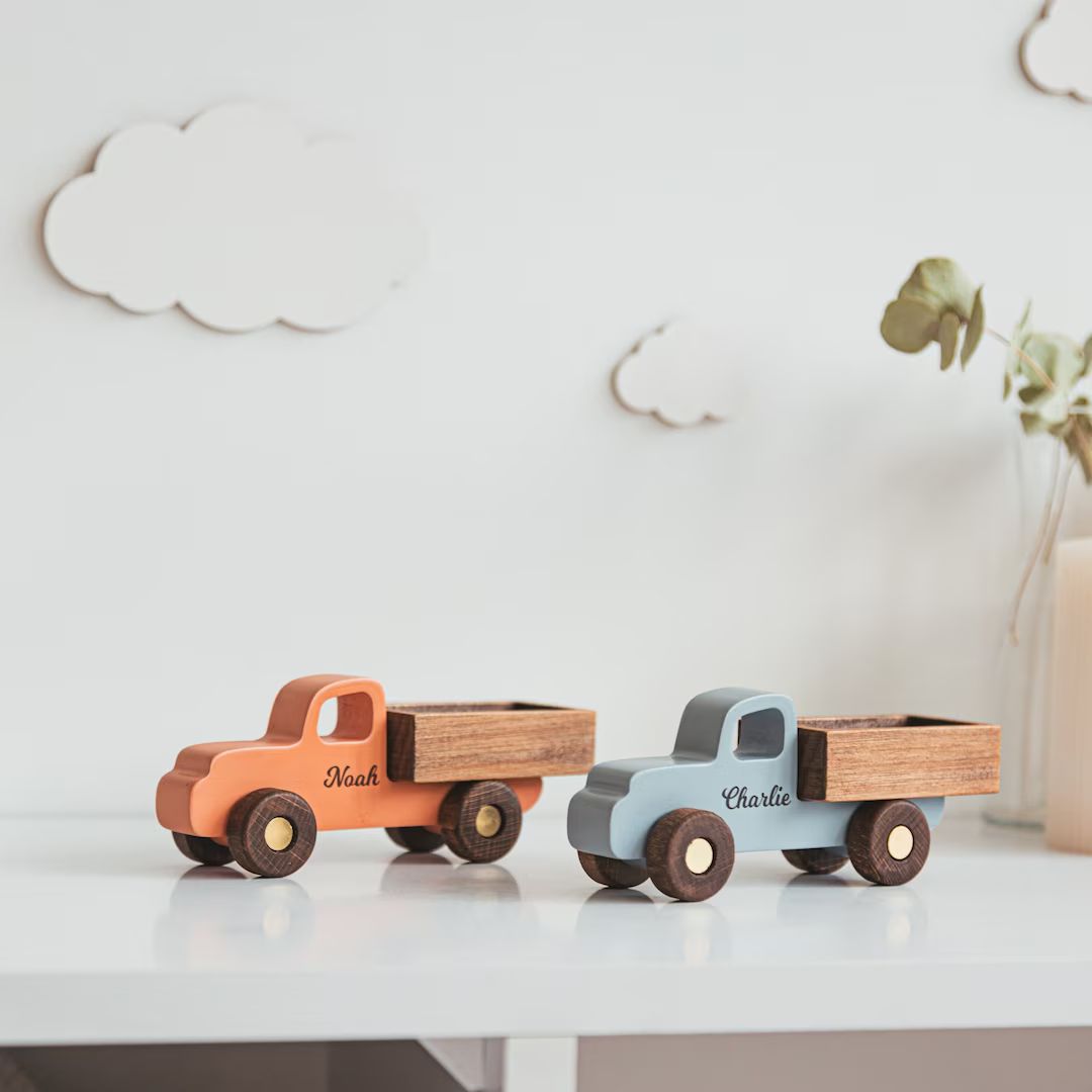 Collect Wooden Cars With Names Sensory Toys for Toddlers - Etsy Slovakia | Etsy (EU)