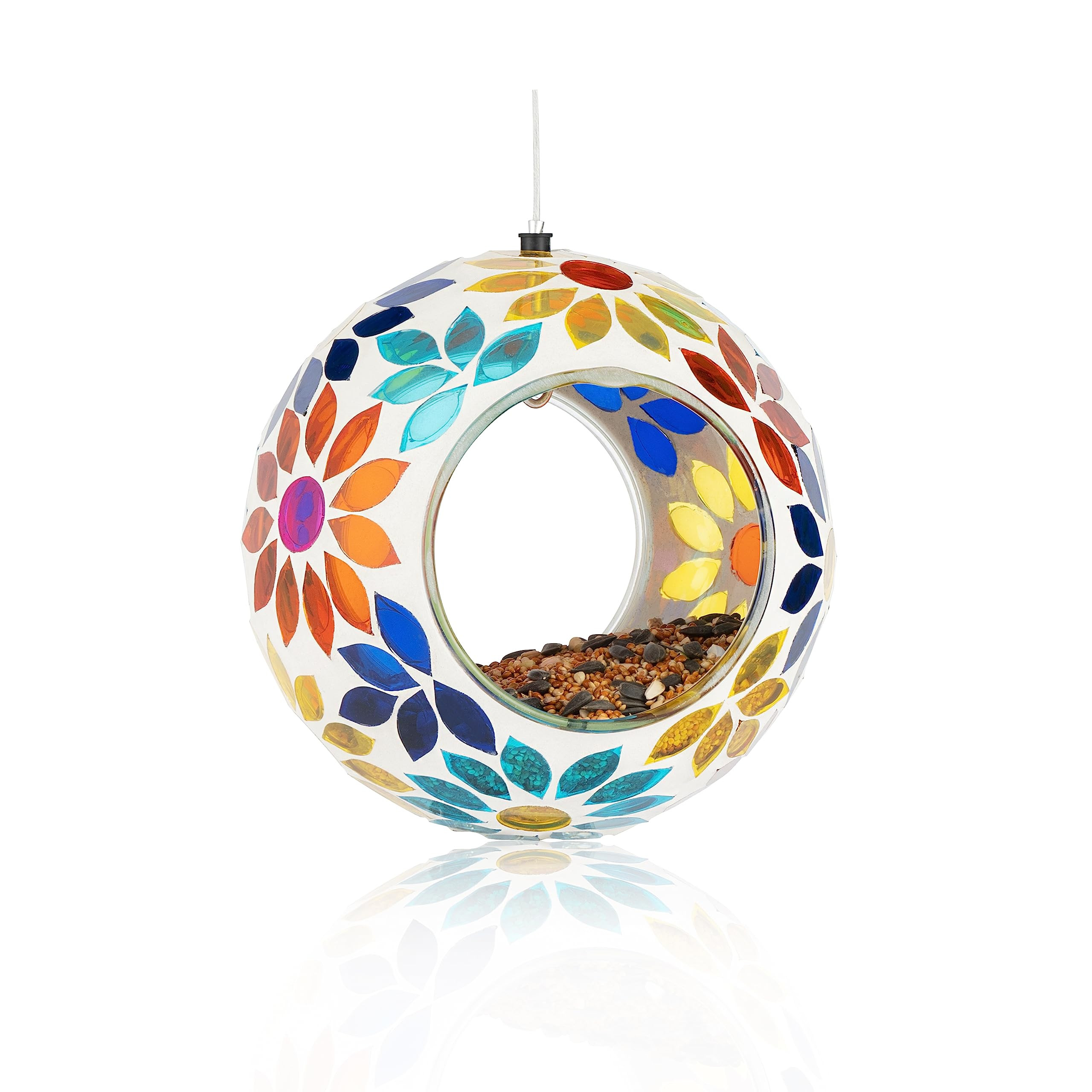 Backyard Expressions Hanging Glass Bird Feeder - Multicolor - Fly Through Bird Feeders for Outsid... | Amazon (US)