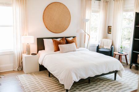 Modern neutral bedroom of one of my Airbnb properties 

bedding, lamp, neutral bedroom, floor lamp, bed side table, throw pillow, floor plant, bedroom decor 

#LTKhome #LTKFind #LTKSale