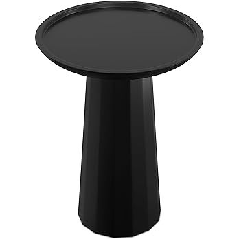 SIMPLIHOME Dayton Solid Mango Wood 13 Inch Wide Round Contemporary Wooden Accent Table in Black, ... | Amazon (US)