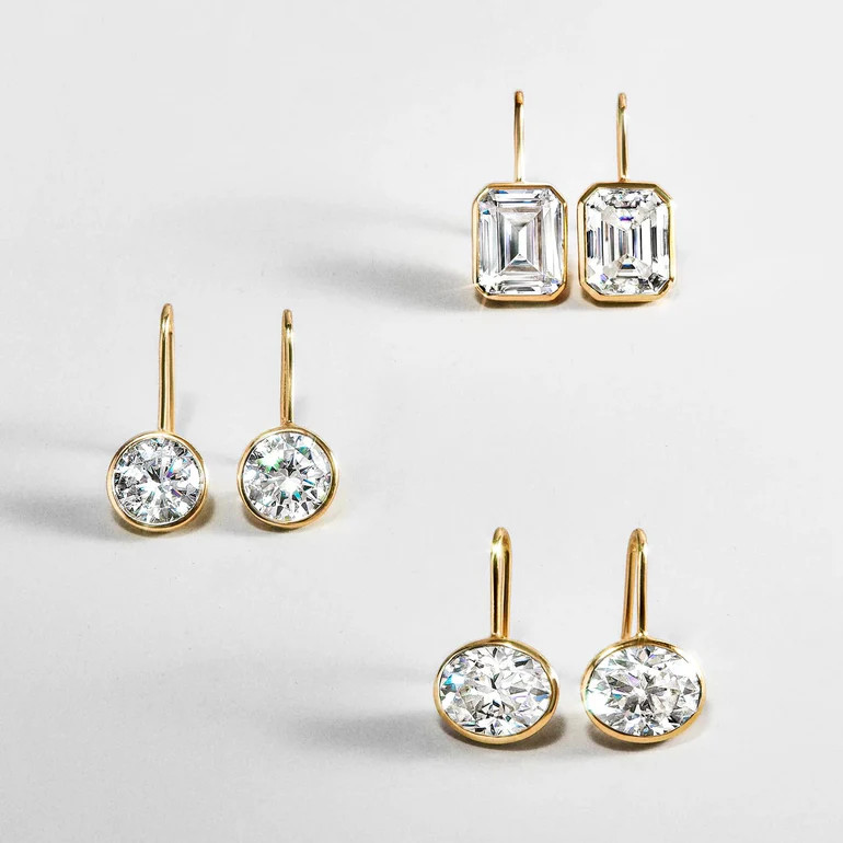 Fallon 14K Gold Bezel Earrings - Gold | BaubleBar