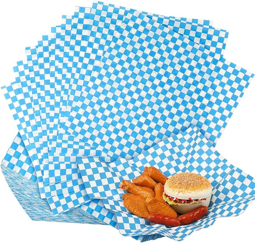 200 Sheets Wax Deli Paper Sheets for Food 12 x 12 inch Checkered Dry Waxed Deli Paper Sheet for S... | Amazon (US)