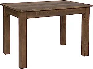 Flash Furniture HERCULES 46" x 30" Rectangular Antique Rustic Solid Pine Farm Dining Table | Amazon (US)