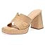 Monrovia Raffia Heeled Sandals for Women，Platform Wedge Slip On Block Heel, Dressy Summer Open ... | Amazon (US)