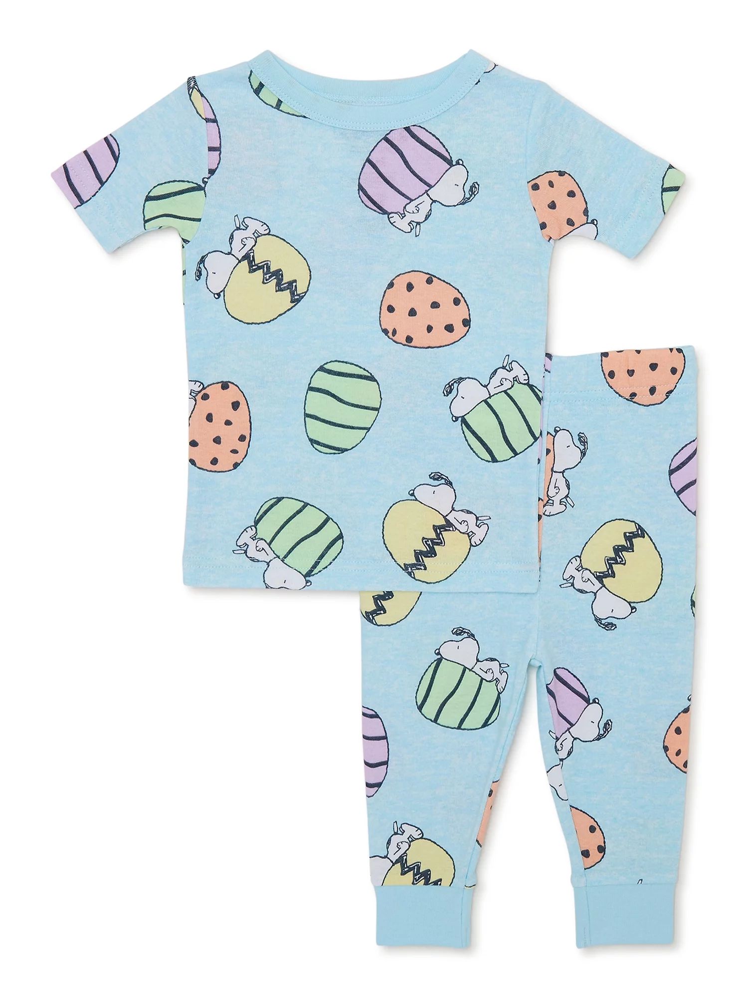 Peanuts Toddler Unisex Snoopy Easter Short Sleeve Top and Pants, 2-Piece Pajama Set, Sizes 12M-5T | Walmart (US)