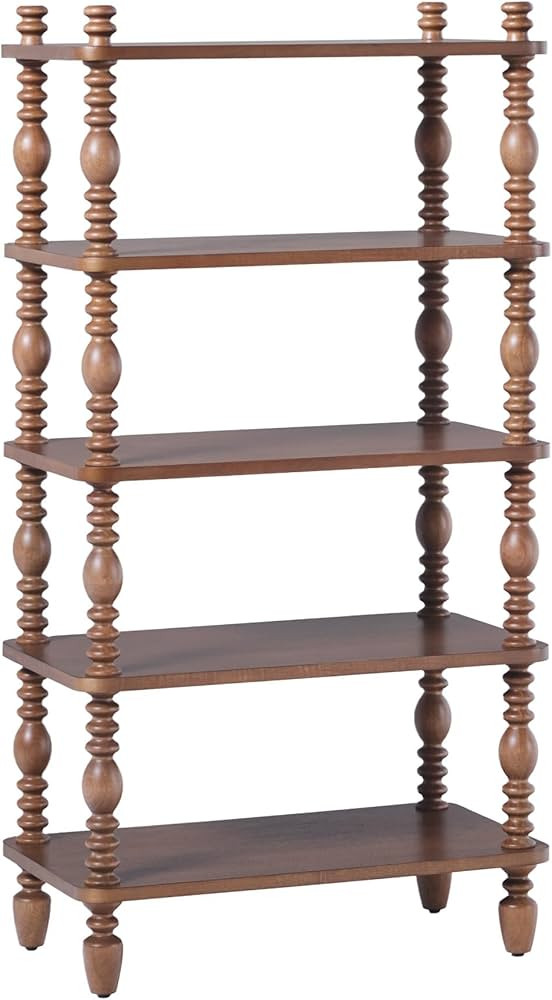 Walker Edison EZ Assembly Premium Traditional Kids Wood Bookcase, Modern Farmhouse Bookshelf, 5 O... | Amazon (US)