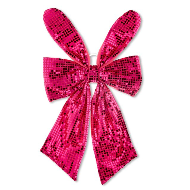Easter Pink Disco Bow with Bunny Ears Decor, 24 in, by Way To Celebrate - Walmart.com | Walmart (US)