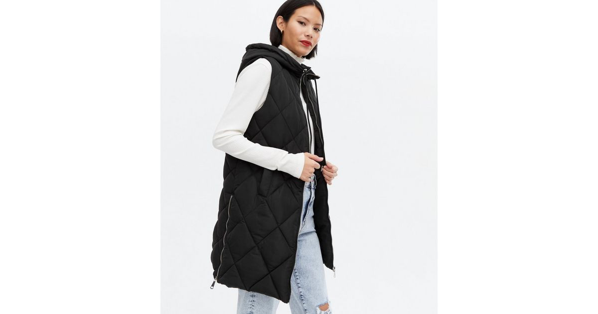 Blue Vanilla Black Quilted Sleeveless Long Gilet
						
						Add to Saved Items
						Remove fro... | New Look (UK)