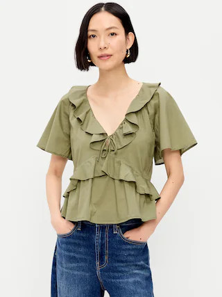 Ruffle Tie-Front Top | Old Navy (US)