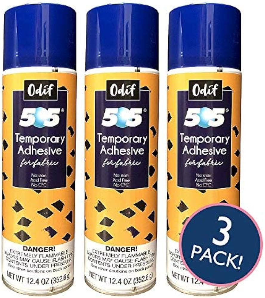 Odif USA 505 Spray & Fix Temporary Fabric Adhesive 3/Pk-12.4oz, 3 Pack | Amazon (US)
