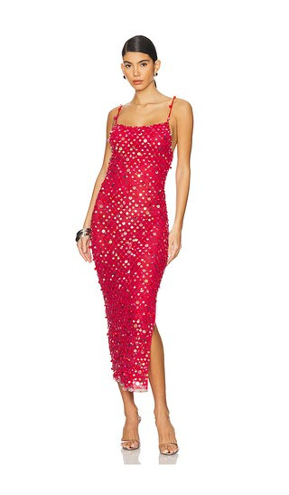 Fishnet Maxi Dress in Red | Revolve Clothing (Global)