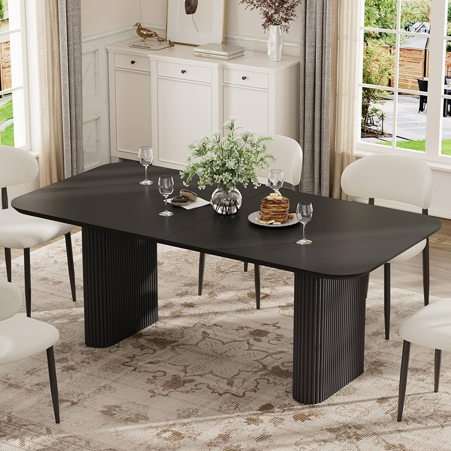RGZ 70" Modern Oval Dining Table, Oval Kitchen Table for 4-6 People, Large Rectangle Accent Dinin... | Amazon (US)
