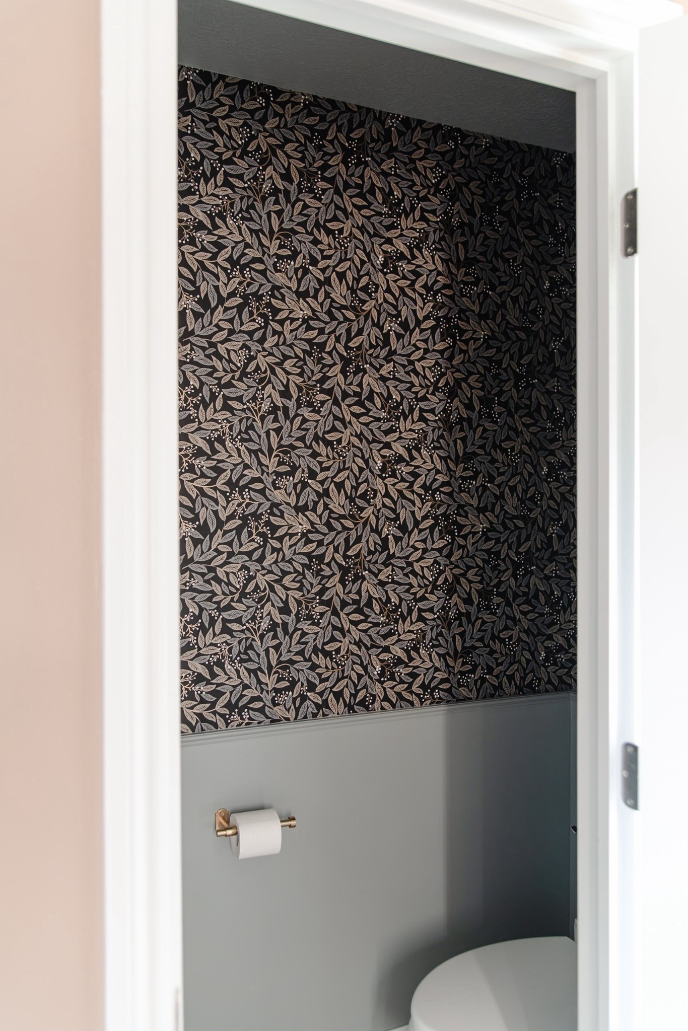 Floral peel and stick wallpaper for a bathroom or toilet room 🍃 

#LTKFamily #LTKSeasonal #LTKHome