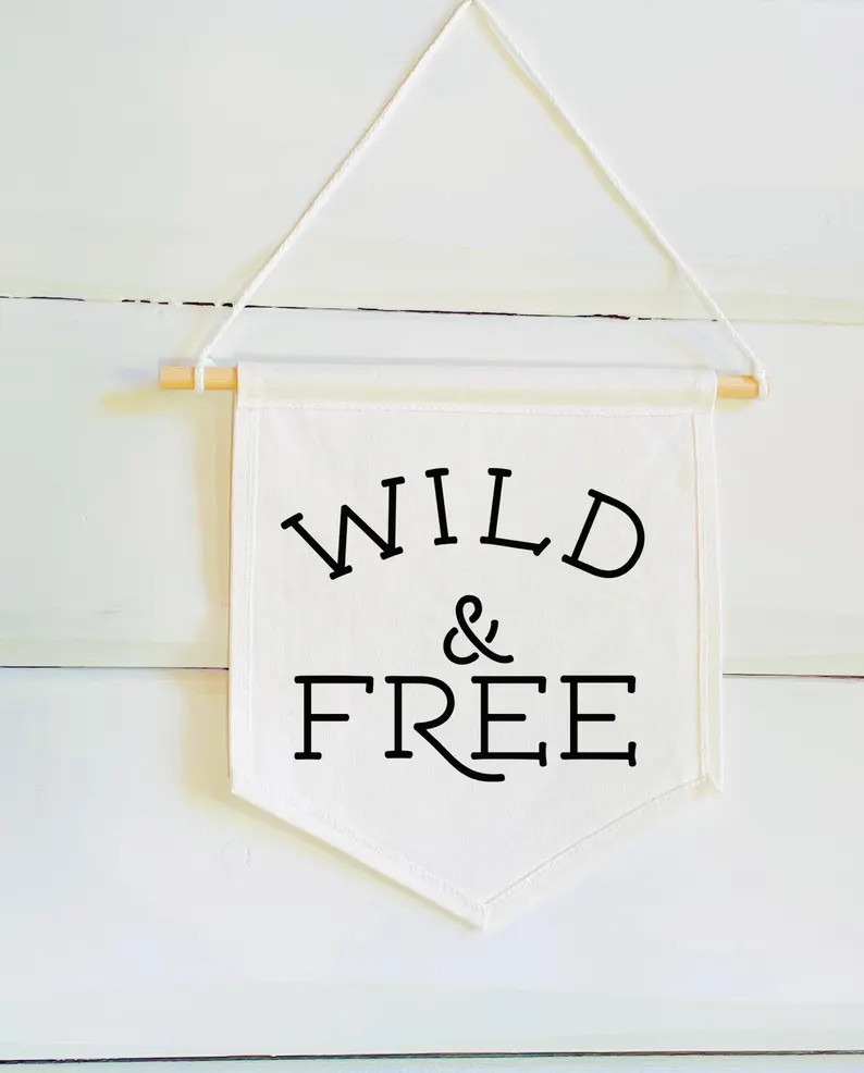 Wild & Free Banner - Wild Child Banner Art - Nursery Banner Art - Kids Banner Art - Nursery Decor... | Etsy (US)