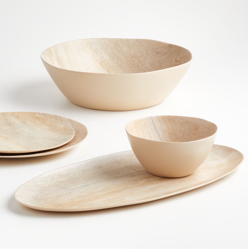 Faux Bois Melamine Dinnerware | Crate & Barrel | Crate & Barrel