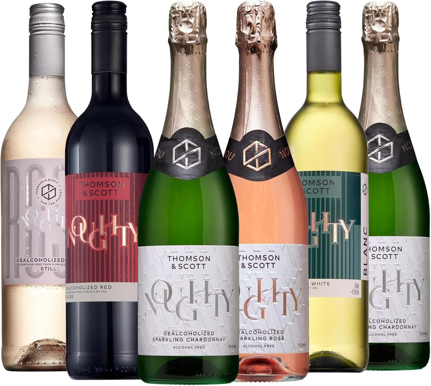Thomson & Scott Alcohol Free Wine Selection Case of 6 | Noughty Non Alcoholic Wines | Mixed Wine ... | Amazon (UK)