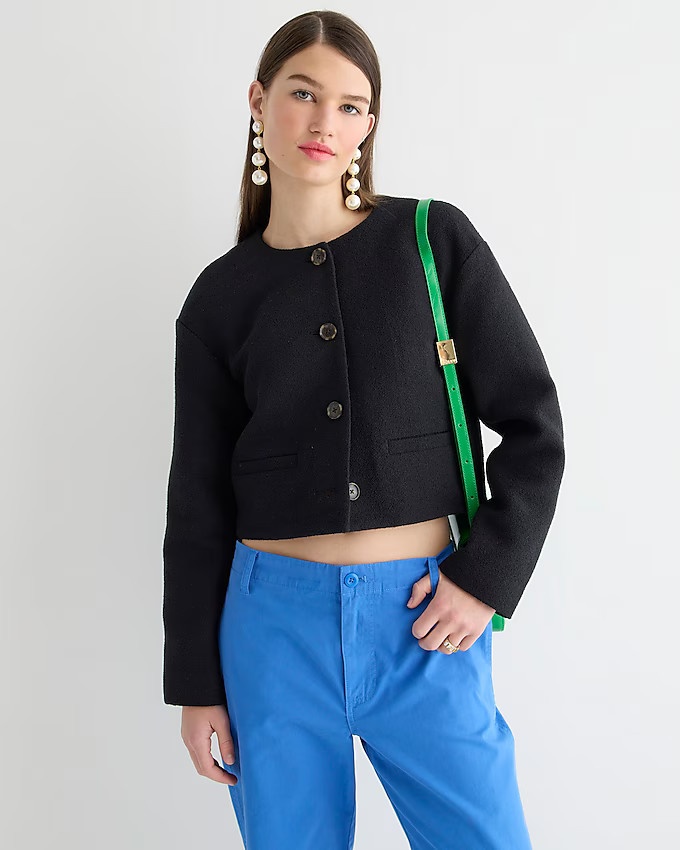Collection lady bomber jacket in cotton-blend bouclé | J. Crew US