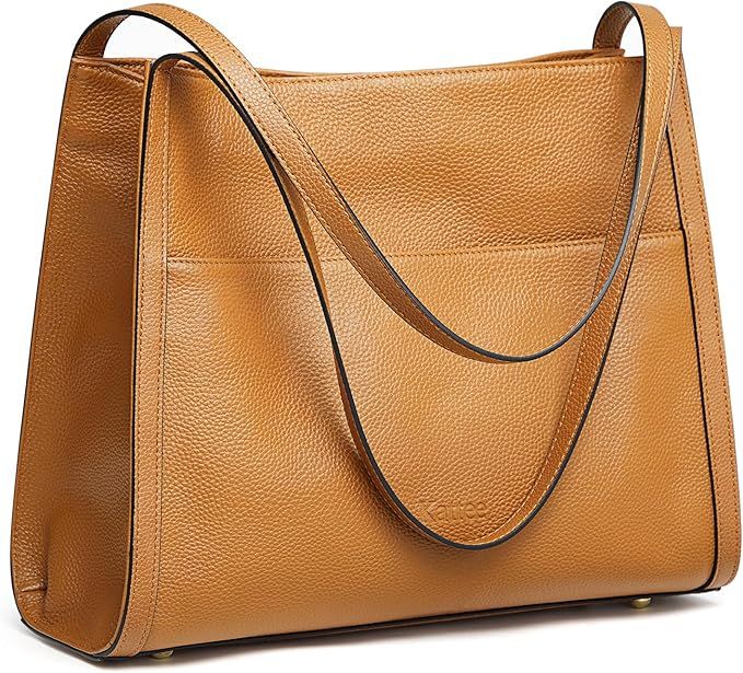 Kattee Genuine Leather Tote Bags for Women, Soft Leather Shoulder Purses and Handbags | Amazon (US)