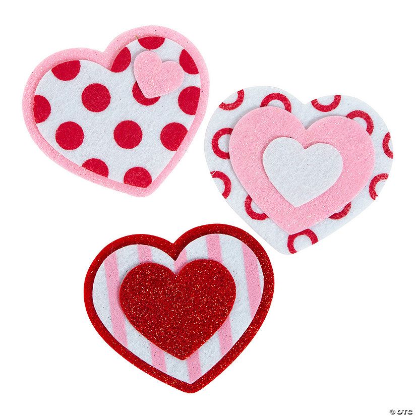 Felt Valentine’s Day Heart Magnet Craft Kit - Makes 12 | Oriental Trading Company