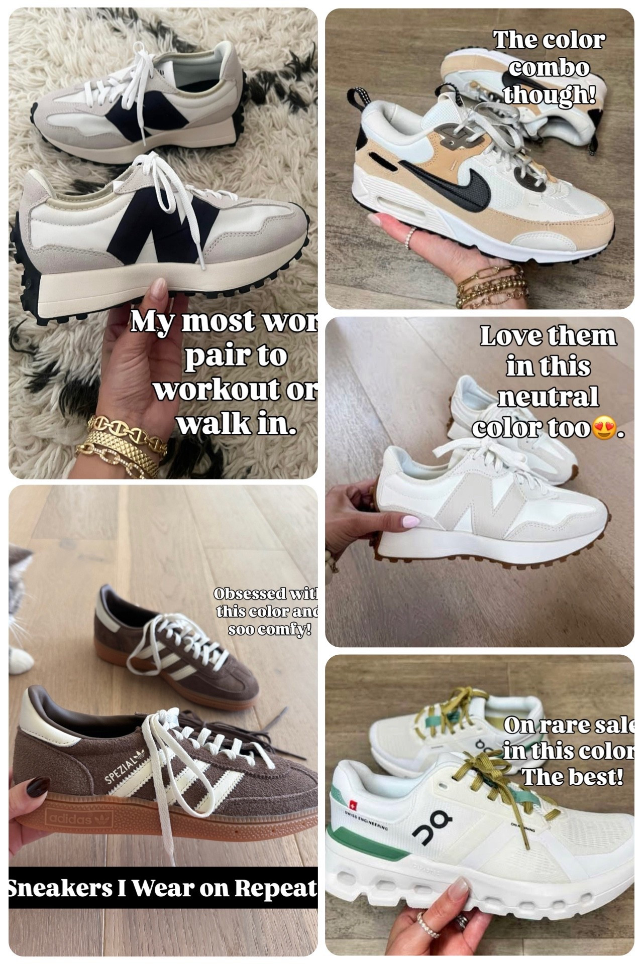 New balance 327-tts for me

Nike-may want to size up 

On cloud-find true to size

Adidas-may want to size down 1/2

#LTKFindsUnder100 #LTKShoeCrush #LTKSaleAlert