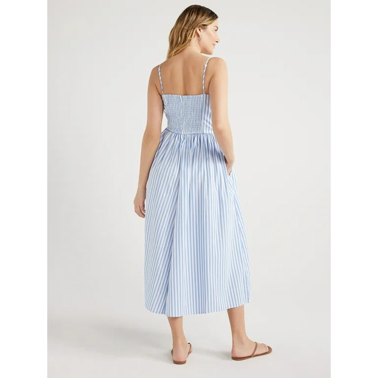 Free Assembly Women's Sleeveless Square Neck Midi Dress, Sizes XS-XXL | Walmart (US)